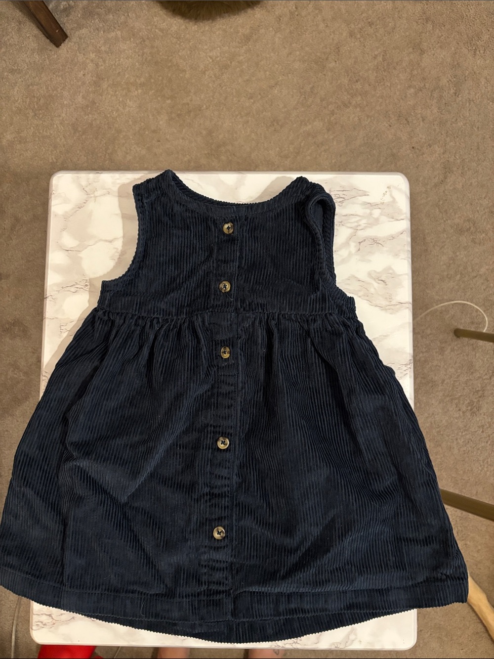 Carter's Navy Corduroy Button-Back Dress